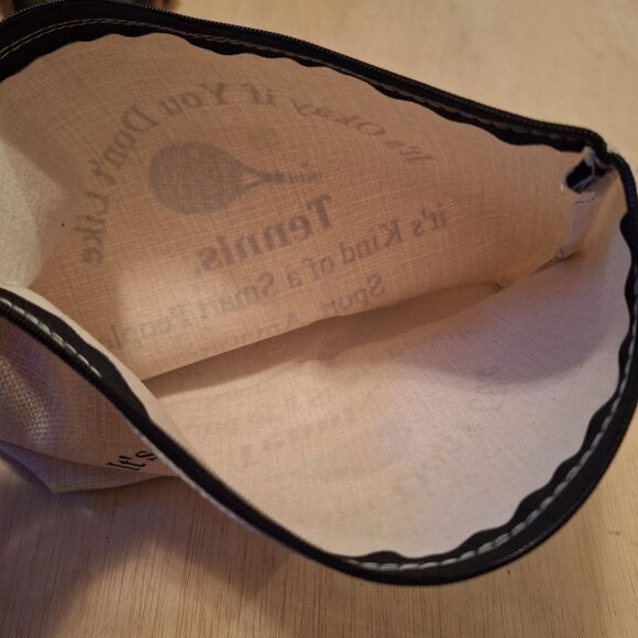 Tennis Smart Sport Canvas Zipper Pouch Makeup Bag Storage Organizer - Picture 4 of 4